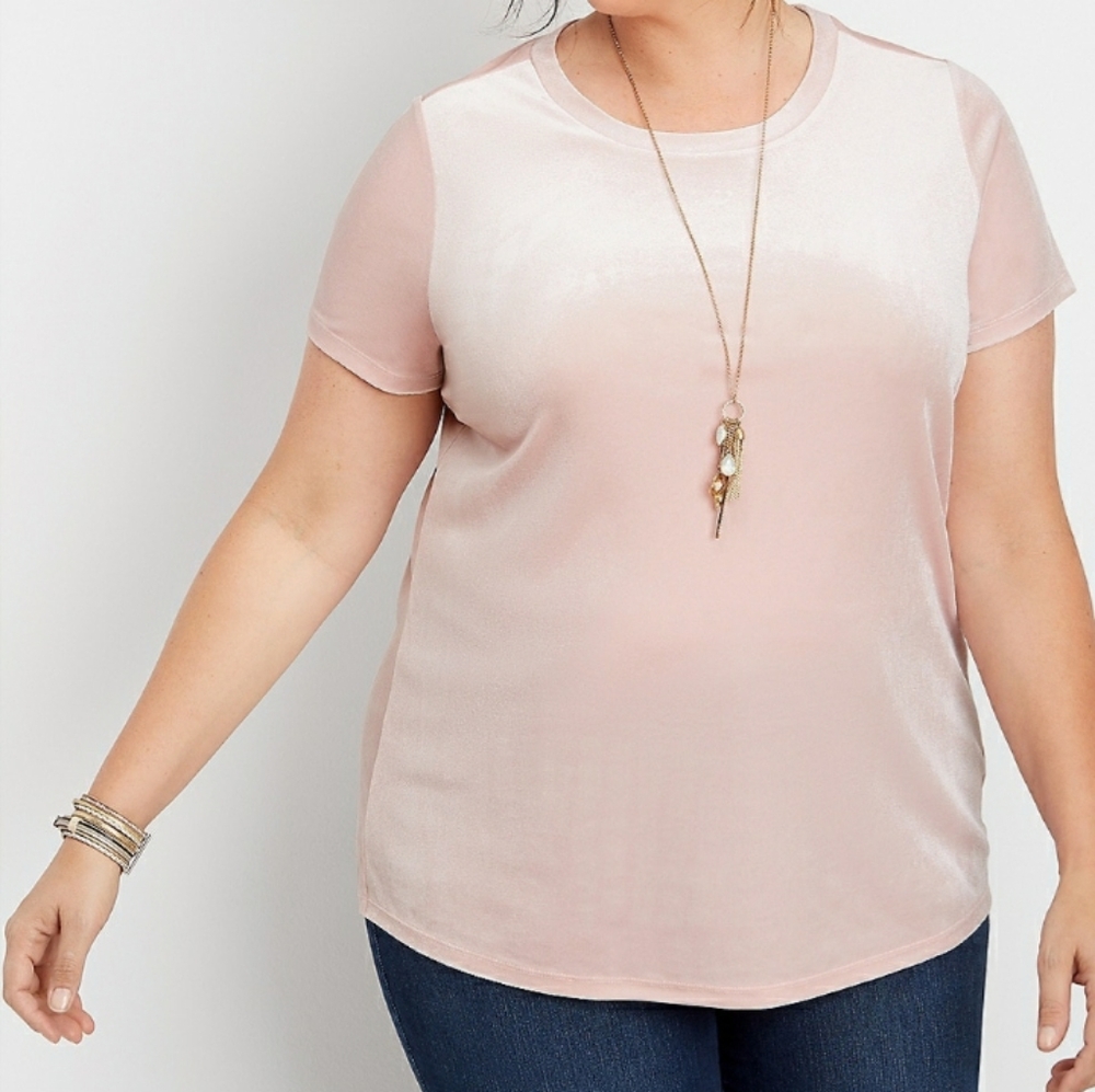 Maurices pink velvet top